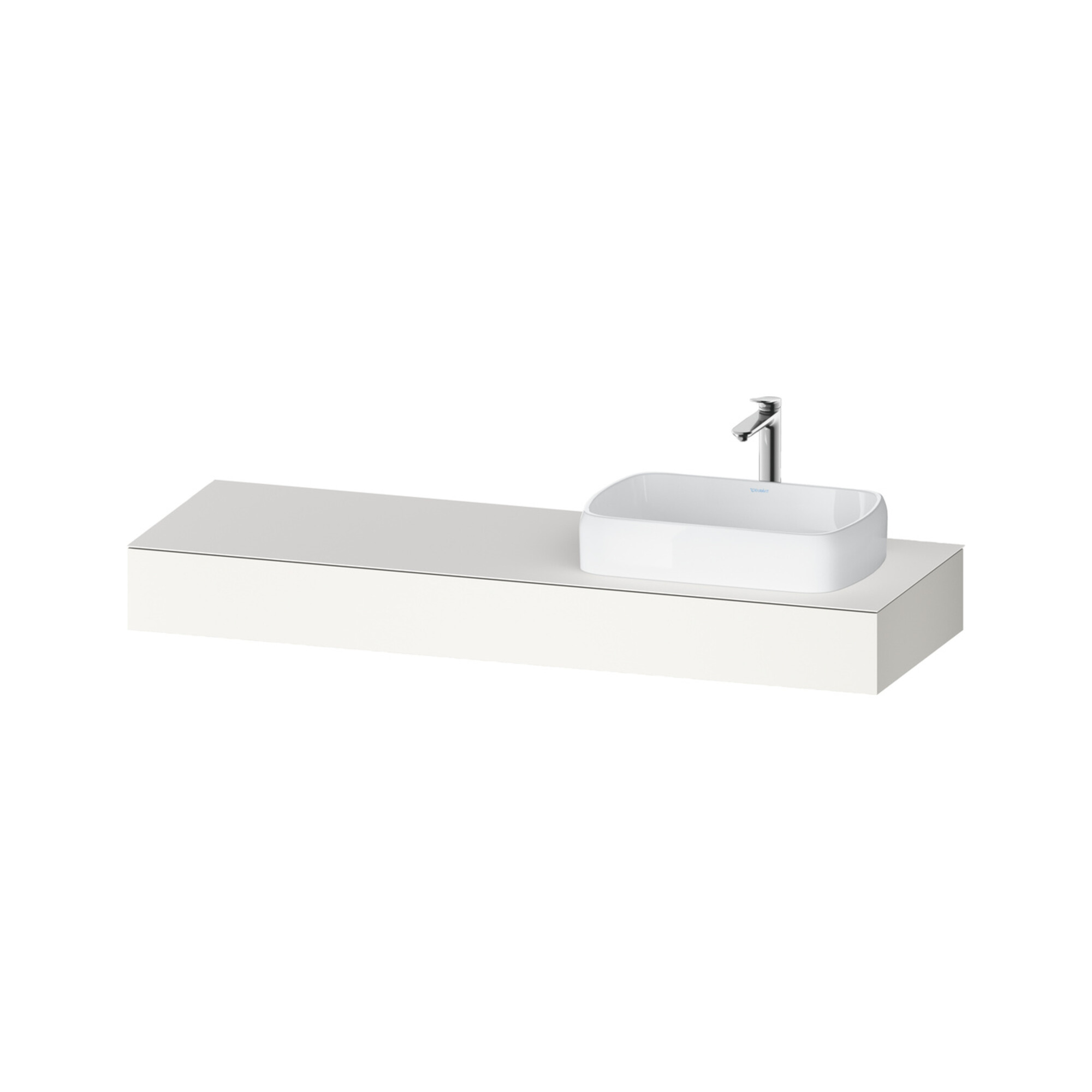 Duravit Konsole Qatego 160x55x17cm, w matt, 1 Ausschn, Beck. re