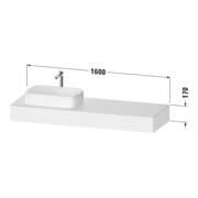 Duravit Konsole Qatego 160x55x17cm, we ma, 1 Ausschn, Beck. li-3