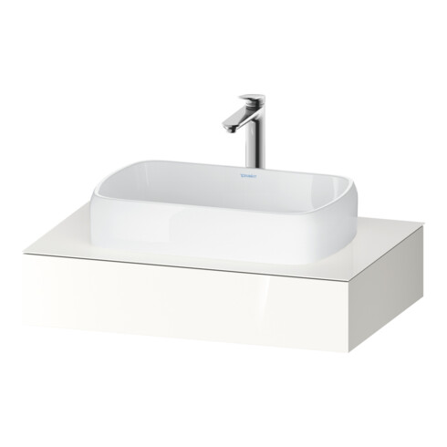 Duravit Konsole Qatego 80x55x17cm, weiß Hochglanz, 1 Ausschnitt
