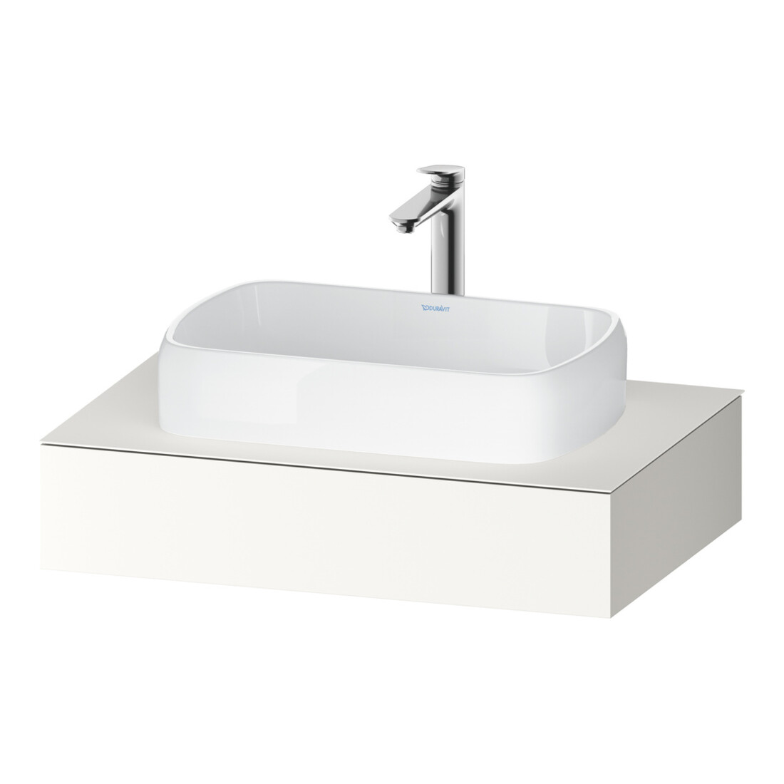 Duravit Konsole Qatego 80x55x17cm, weiß supermatt, 1 Ausschnitt
