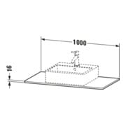 Duravit Konsole XSquare 100x55cm, Basalt matt, mit 1 Ausschnitt-4
