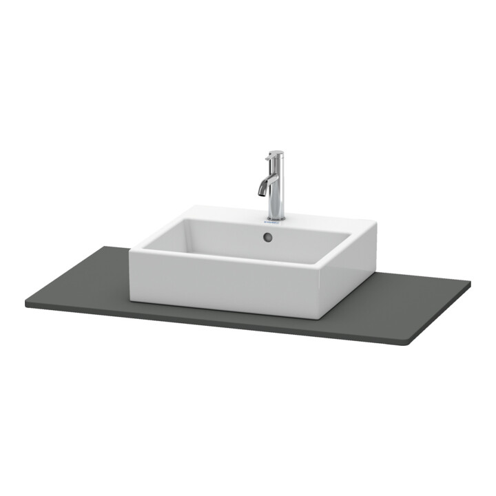 Duravit Konsole XSquare 100x55cm, Graphit matt, mit 1 Ausschnitt