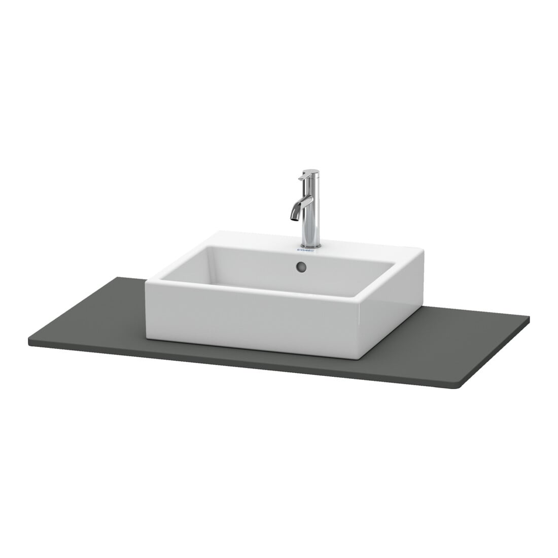 Duravit Konsole XSquare 100x55cm, Graphit matt, mit 1 Ausschnitt