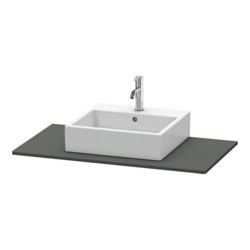 Duravit Konsole XSquare 100x55cm, Graphit matt, mit 1 Ausschnitt