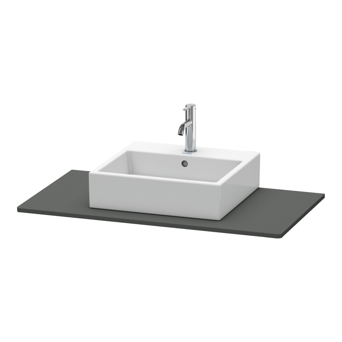 Duravit Konsole XSquare 100x55cm, Graphit matt, mit 1 Ausschnitt