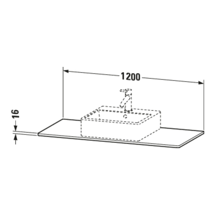 Duravit Konsole XSquare 120x55 cm, graphite mat, avec 1 découpe