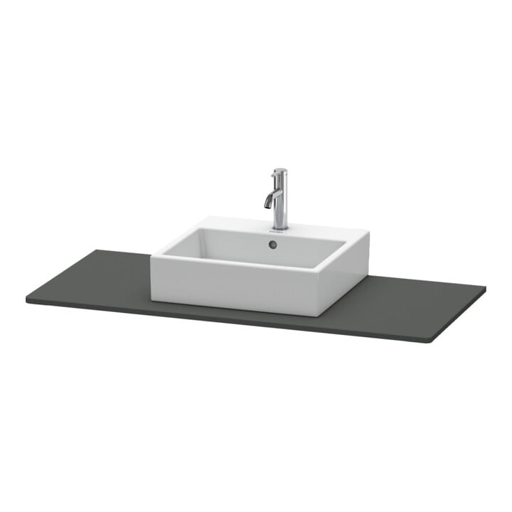 Duravit Konsole XSquare 120x55cm, Graphit matt, mit 1 Ausschnitt
