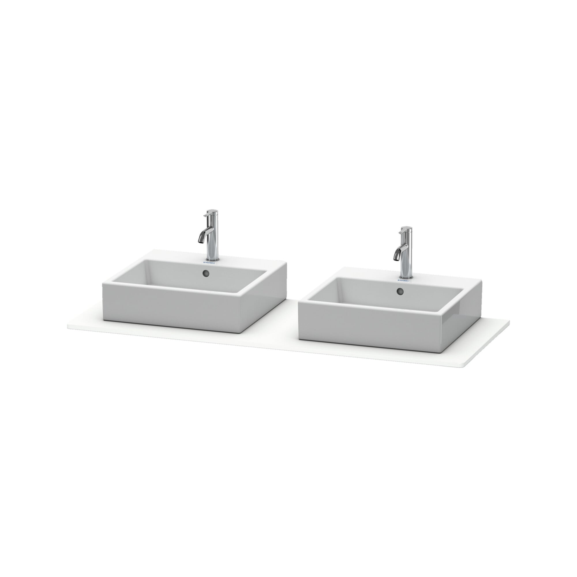 Duravit Konsole XSquare 140x55cm, w matt, m 2 Auss, Beck. beids.