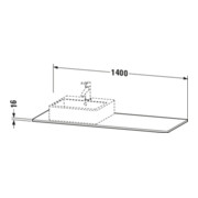 Duravit Konsole XSquare 140x55x1,6cm, m 1 AS, AS re, Tau s-matt-4