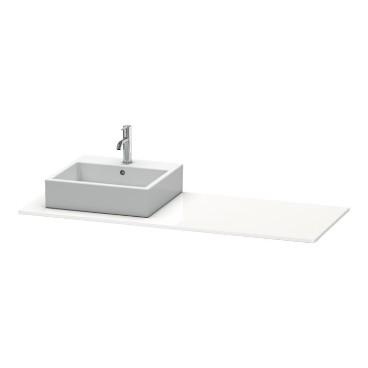 Duravit Konsole XSquare 140x55x1,6cm, m 1 AS, Ausschn li, we hgl