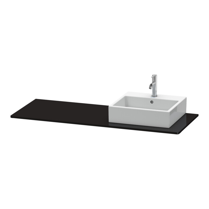Duravit Konsole XSquare 140x55x1,6cm, m 1 AS, Ausschn re, sw hgl
