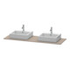 Duravit Konsole XSquare 160x55 cm, blanc mat, 2 trous, lavabo double face