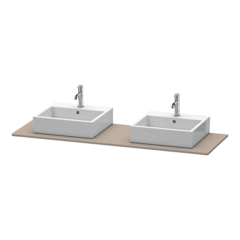Duravit Konsole XSquare 160x55 cm, blanc mat, 2 trous, lavabo double face