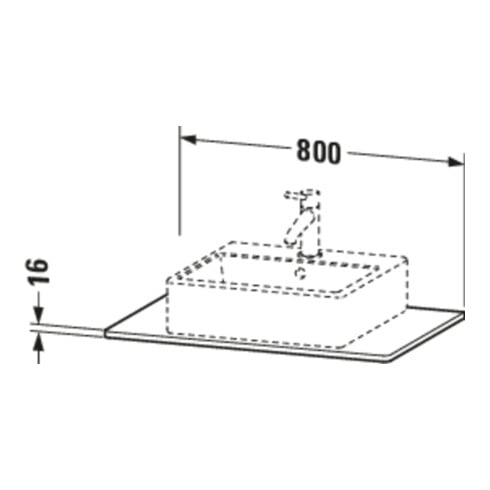 Duravit Konsole XSquare 80x55 cm, blanc soie mat, avec 1 découpe