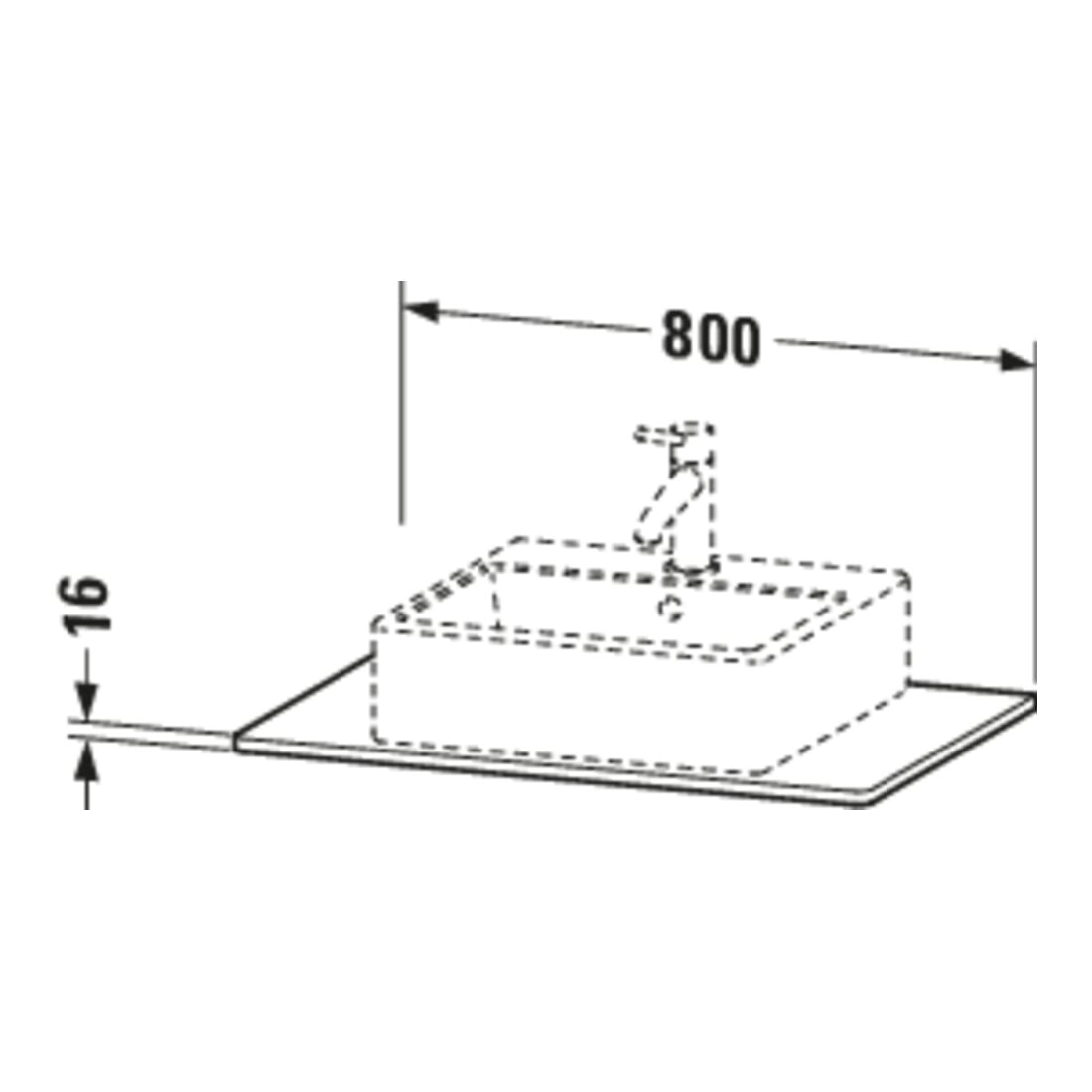 Duravit Konsole XSquare 80x55 cm, graphite mat, avec 1 découpe