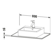Duravit Konsole XSquare 80x55cm, Eiche schwarz, mit 1 Ausschnitt-4