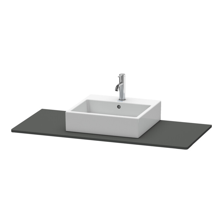 Duravit Konsole XSquare 80x55cm, Graphit matt, mit 1 Ausschnitt