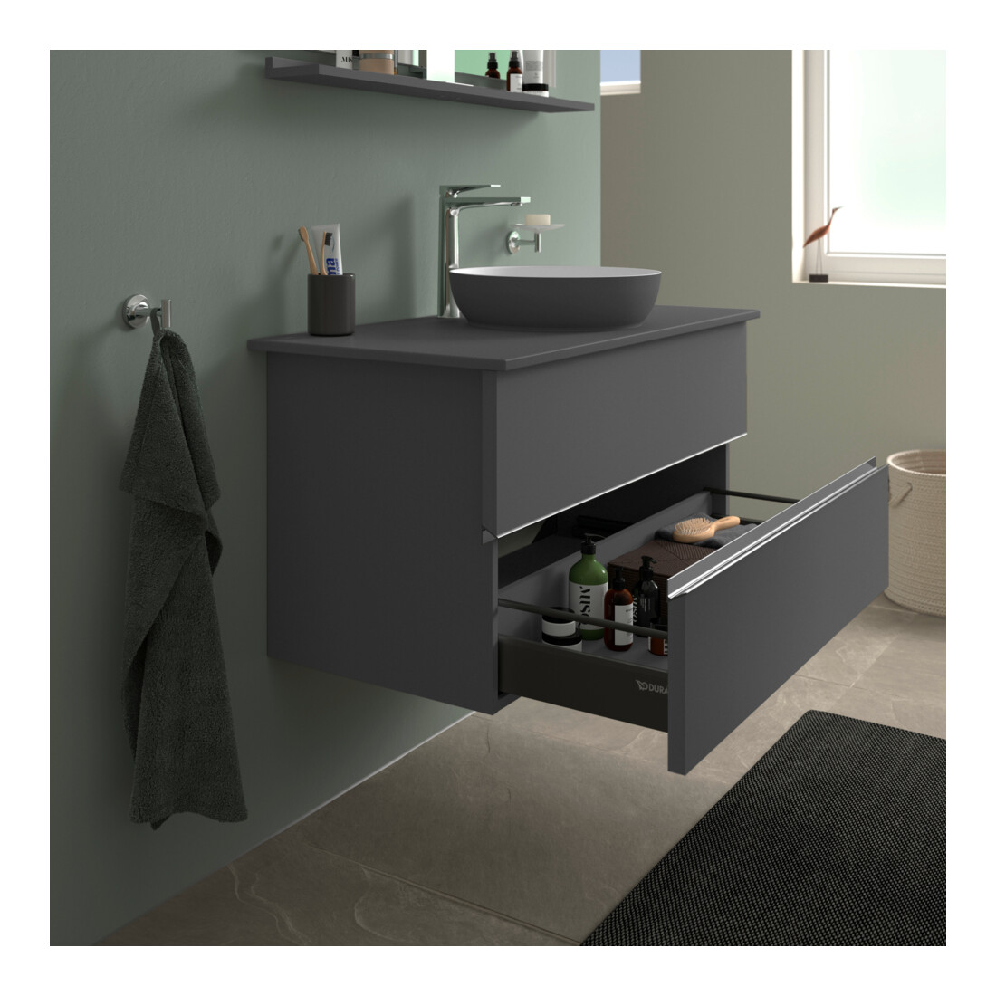 Duravit Konsolen-Waschtischunterbau bodenstehend Sivida 104,5x54,8x47,5cm, gra m, 2 Schub., G c
