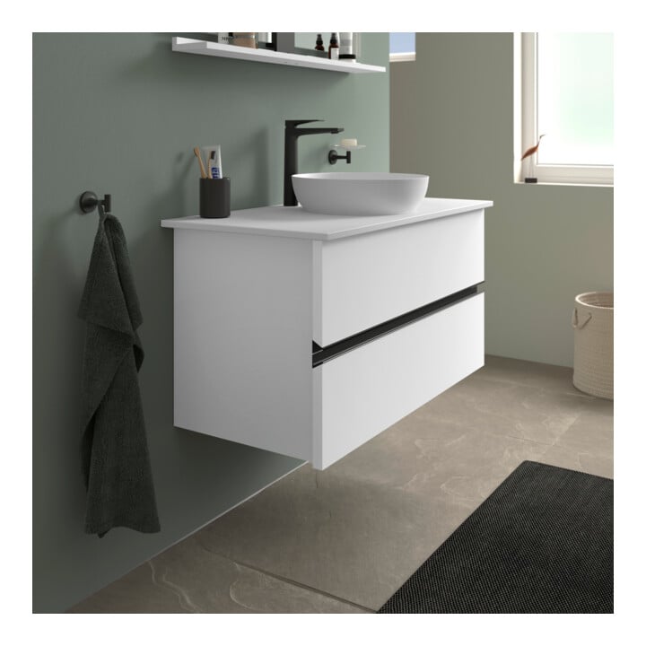 Duravit Konsolen-Waschtischunterbau bodenstehend Sivida 104,5x54,8x47,5cm, w m, 2 Schub., Gr. sw