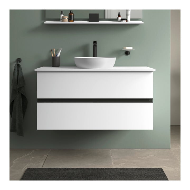 Duravit Konsolen-Waschtischunterbau bodenstehend Sivida 104,5x54,8x47,5cm, w m, 2 Schub., Gr. sw