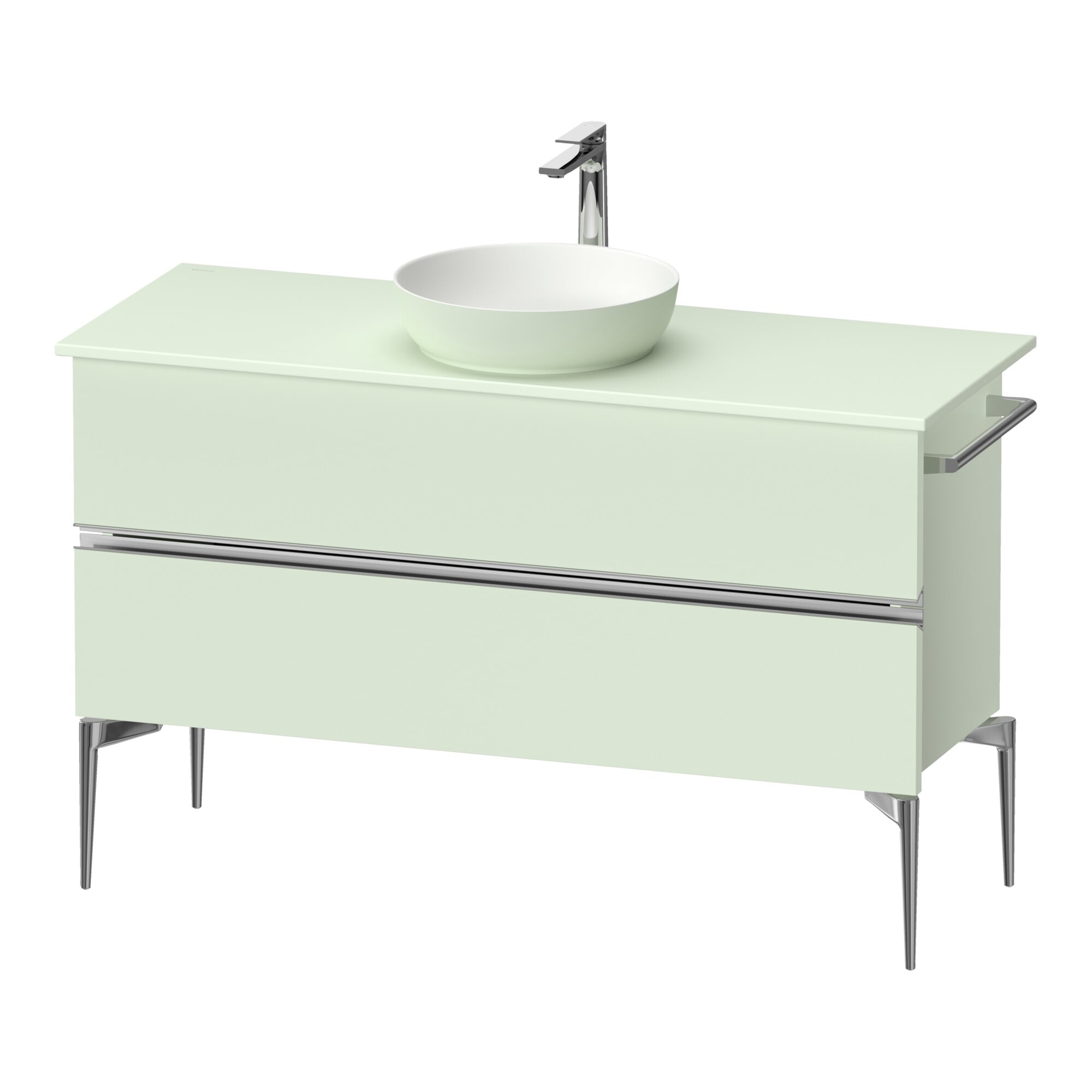 Duravit Konsolen-Waschtischunterbau bodenstehend Sivida 124,5x54,8x47,5cm, grün m, 2 Schub., G c
