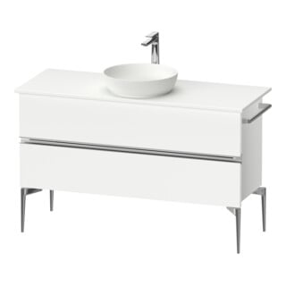 Duravit Konsolen-Waschtischunterbau bodenstehend Sivida 124,5x54,8x47,5cm, w m, 2 Schub., G chr