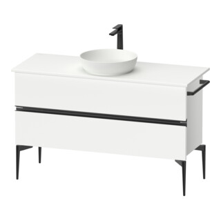 Duravit Konsolen-Waschtischunterbau bodenstehend Sivida 124,5x54,8x47,5cm, w m, 2 Schub., Gr. sw