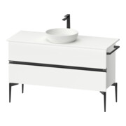 Duravit Konsolen-Waschtischunterbau bodenstehend Sivida 124,5x54,8x47,5cm, w m, 2 Schub., Gr. sw-1