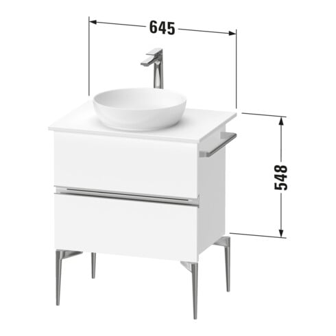 Duravit Konsolen-Waschtischunterbau bodenstehend Sivida 64,5x54,8x47,5cm, E Marm, 2 SBK, Gr. sw