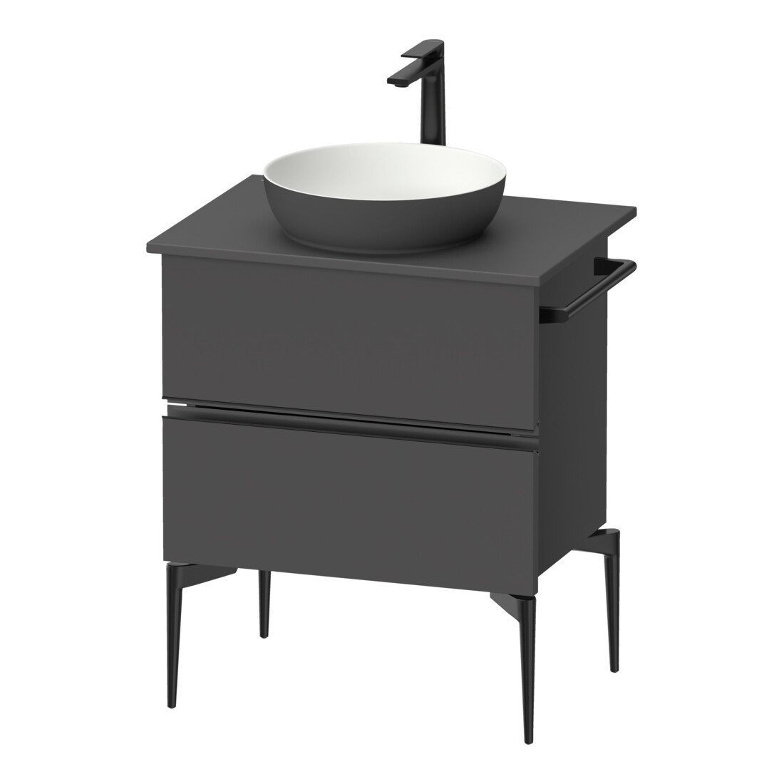 Duravit Konsolen-Waschtischunterbau bodenstehend Sivida 64,5x54,8x47,5cm, gra m, 2 SBK, Gr. sw