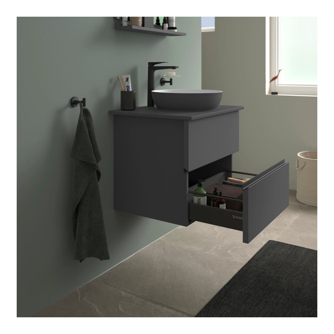 Duravit Konsolen-Waschtischunterbau bodenstehend Sivida 64,5x54,8x47,5cm, gra m, 2 SBK, Gr. sw