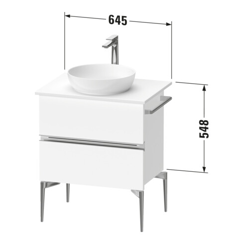 Duravit Konsolen-Waschtischunterbau bodenstehend Sivida 64,5x54,8x47,5cm, gra m, 2 SBK, Gr. sw