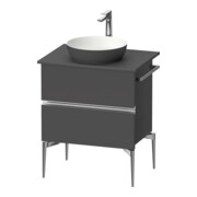 Duravit Konsolen-Waschtischunterbau bodenstehend Sivida 64,5x54,8x47,5cm, gra m, 2 Schub., G chr-1