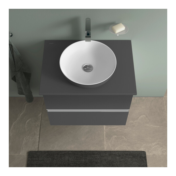Duravit Konsolen-Waschtischunterbau bodenstehend Sivida 64,5x54,8x47,5cm, gra m, 2 Schub., G chr