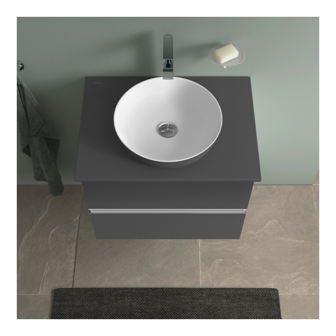 Duravit Konsolen-Waschtischunterbau bodenstehend Sivida 64,5x54,8x47,5cm, gra m, 2 Schub., G chr