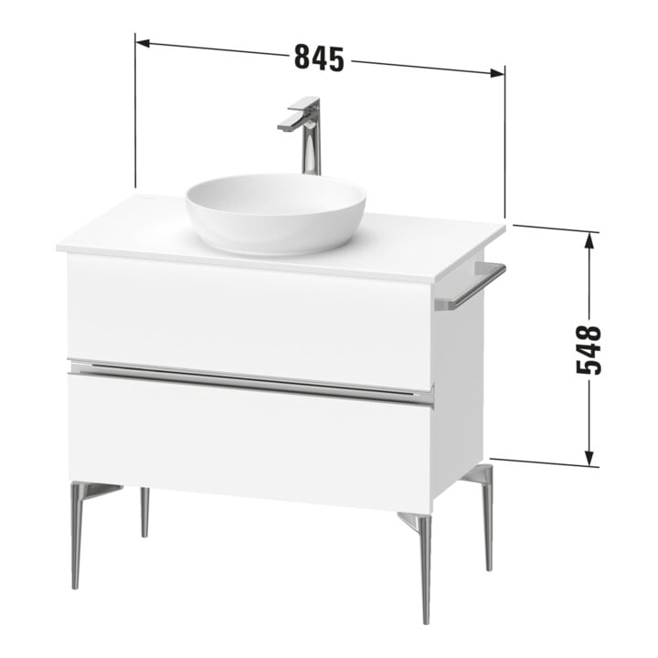 Duravit Konsolen-Waschtischunterbau bodenstehend Sivida 84,5x54,8x47,5cm, E Marm, 2 Schub., G c