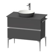 Duravit Konsolen-Waschtischunterbau bodenstehend Sivida 84,5x54,8x47,5cm, gra m, 2 Schub., G chr