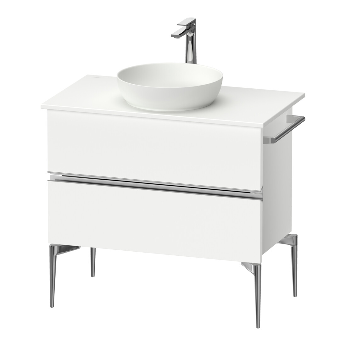 Duravit Konsolen-Waschtischunterbau bodenstehend Sivida 84,5x54,8x47,5cm, w m, 2 Schub., Gr. chr