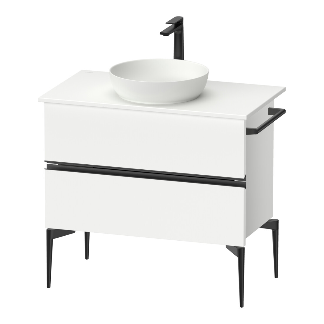 Duravit Konsolen-Waschtischunterbau bodenstehend Sivida 84,5x54,8x47,5cm, w ma, 2 Schub., Gr. sw