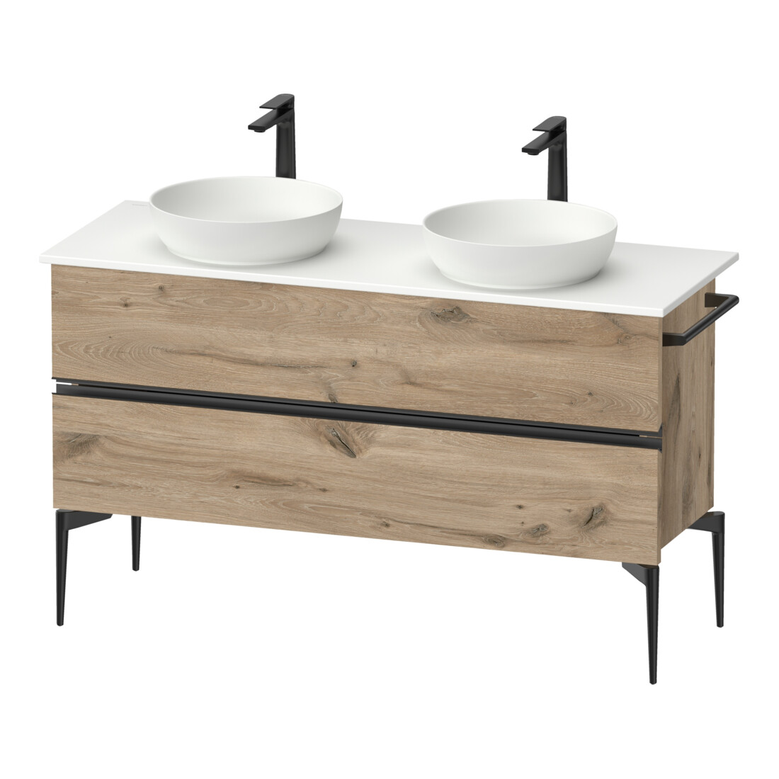 Duravit Konsolen-Waschtischunterbau bodenstehend Sivida E Ma., 131,5x54,8x47,5cm, 2 SBK, Gr. sw