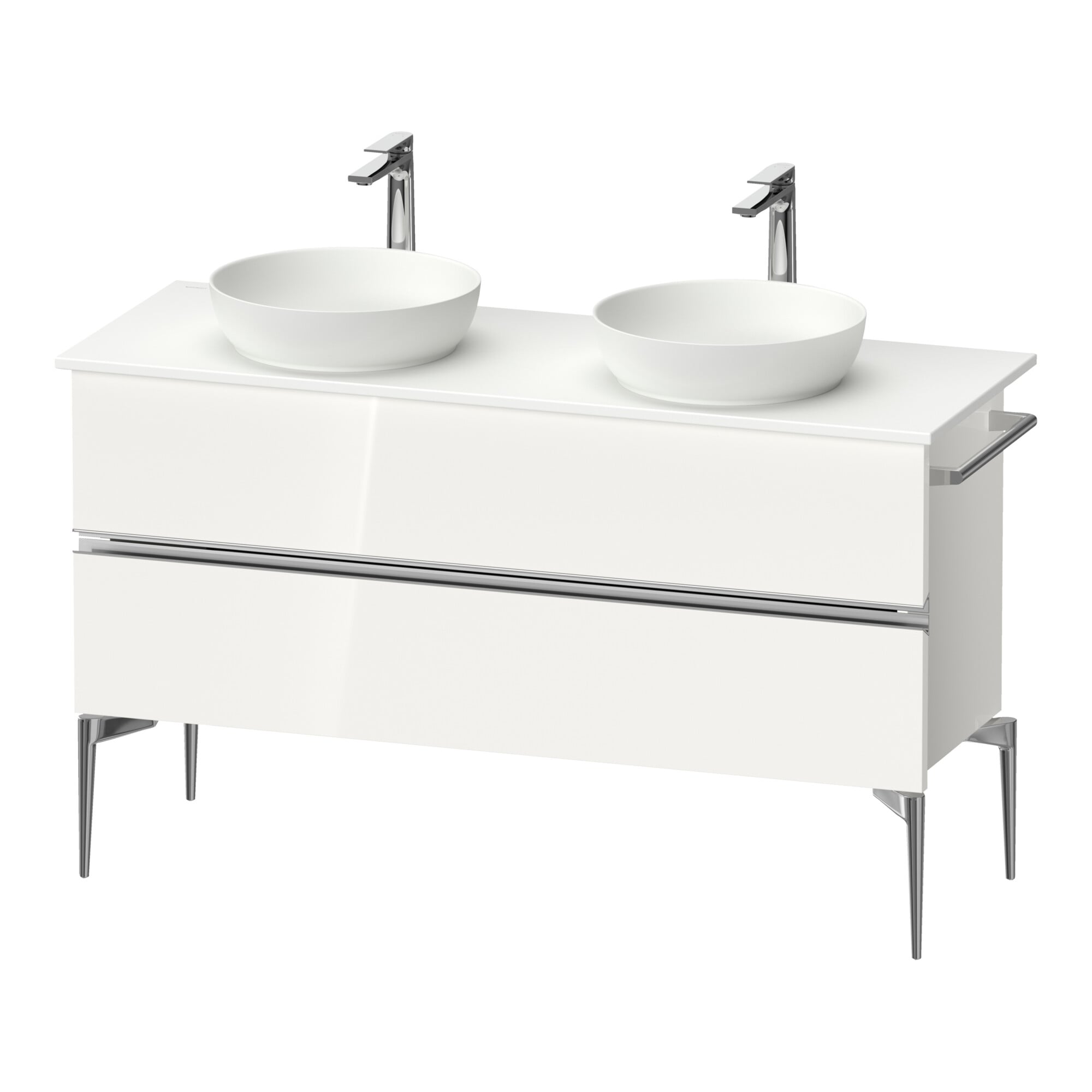 Duravit Konsolen-Waschtischunterbau bodenstehend Sivida w g, 131,5x54,8x47,5cm, 2 SBK, Gr. chr