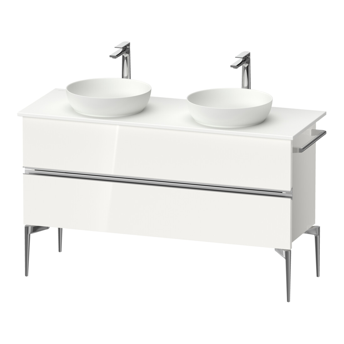 Duravit Konsolen-Waschtischunterbau bodenstehend Sivida w g, 131,5x54,8x47,5cm, 2 SBK, Gr. chr