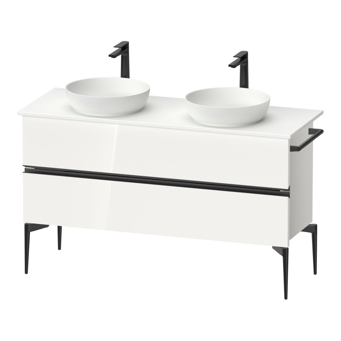 Duravit Konsolen-Waschtischunterbau bodenstehend Sivida w g, 131,5x54,8x47,5cm, 2 Schub., Gr. sw