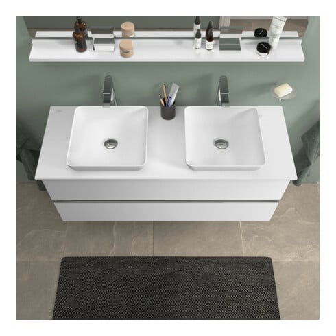 Duravit Konsolen-Waschtischunterbau bodenstehend Sivida w m, 131,5x54,8x47,5cm, 2 SBK, Gr. chr