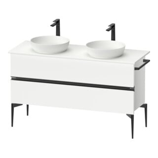 Duravit Konsolen-Waschtischunterbau bodenstehend Sivida w m, 131,5x54,8x47,5cm, 2 Schub., Gr. sw