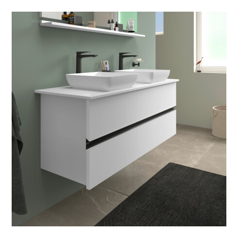 Duravit Konsolen-Waschtischunterbau bodenstehend Sivida w m, 131,5x54,8x47,5cm, 2 Schub., Gr. sw