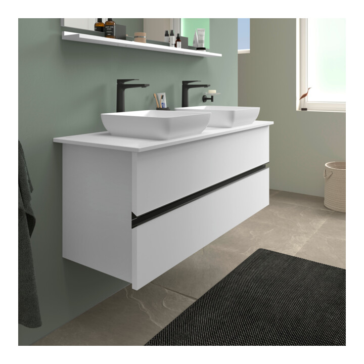 Duravit Konsolen-Waschtischunterbau bodenstehend Sivida w m, 131,5x54,8x47,5cm, 2 Schub., Gr. sw