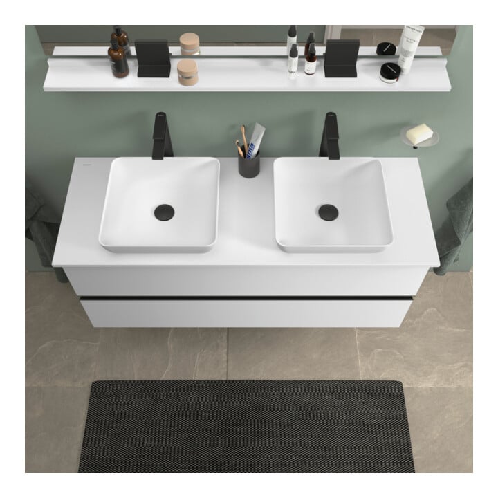 Duravit Konsolen-Waschtischunterbau bodenstehend Sivida w m, 131,5x54,8x47,5cm, 2 Schub., Gr. sw
