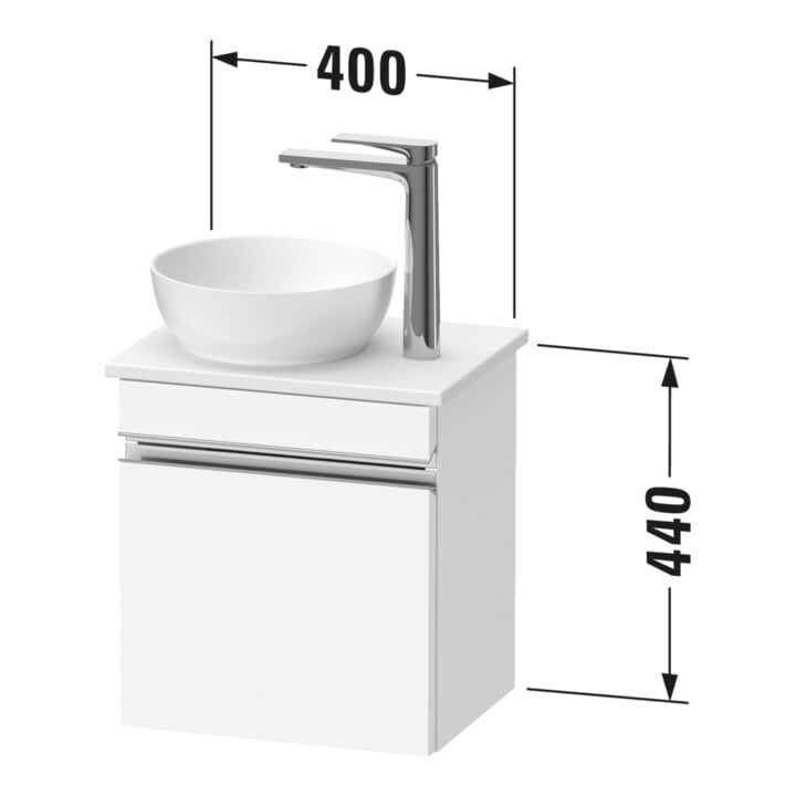 Duravit Konsolen-Waschtischunterschrank wandhängend Sivida 40x44x32,5cm, Tür, Gr. sw, re, graph ma
