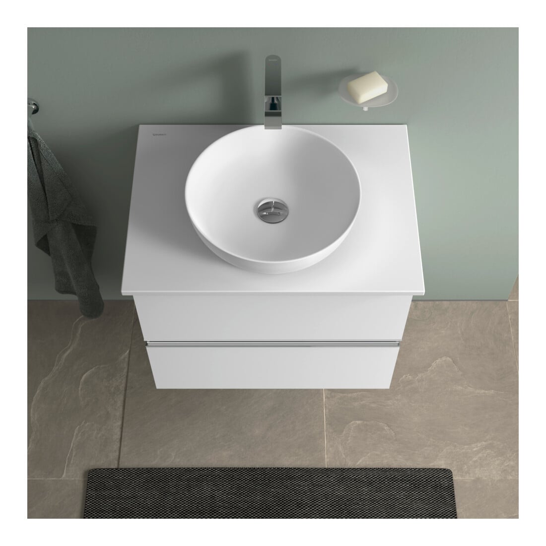 Duravit Konsolenwaschtisch Sivida 68x50cm, weiß seidenmatt
